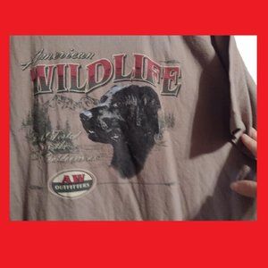 LARGE MENS BLACK LAB SHIRT T-SHIRT TOP LG WILDLIFE AW OUTFITTERS